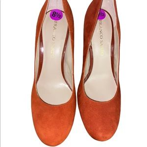 Franco Sarto Burnt Orange Suede Pumps
